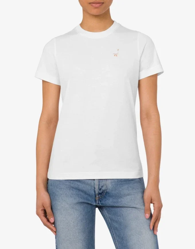 Organic Jersey T-shirt Goose Embroidery
