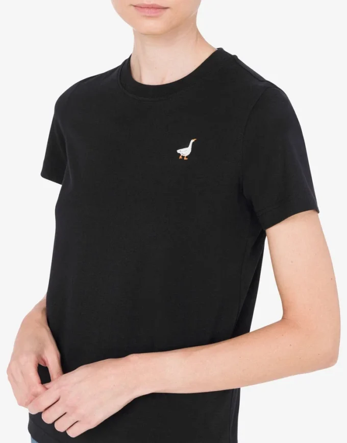 Organic Jersey T-shirt Goose Embroidery