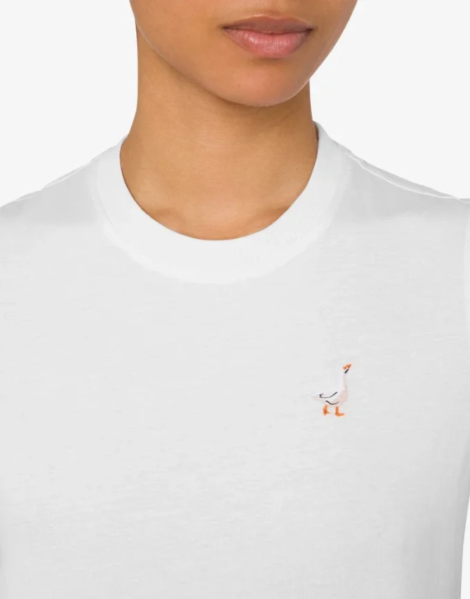 Organic Jersey T-shirt Goose Embroidery