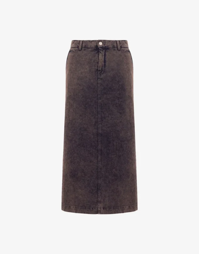 Overdyed cotton canvas skirt