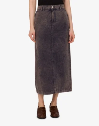 Overdyed cotton canvas skirt
