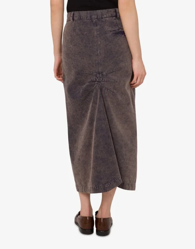 Overdyed cotton canvas skirt