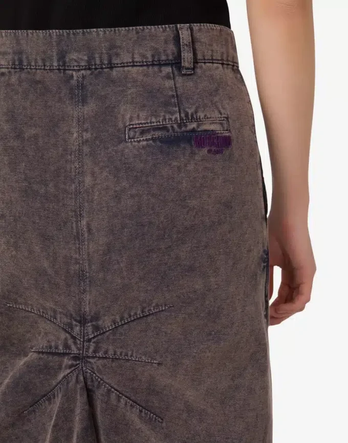 Overdyed cotton canvas skirt