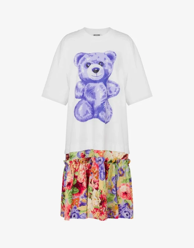 Oversized cotton dress Moschino Teddy Bear