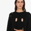 Oversized pullover in carved wool