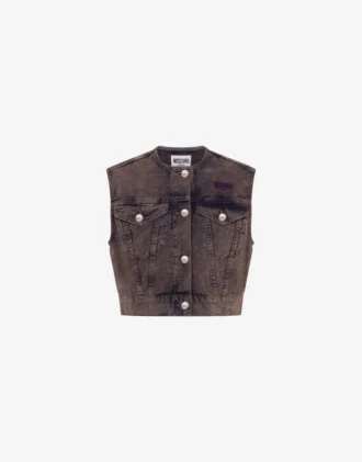 Overtinted cotton canvas vest