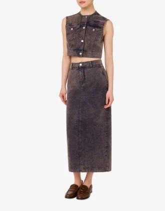 Overtinted cotton canvas vest