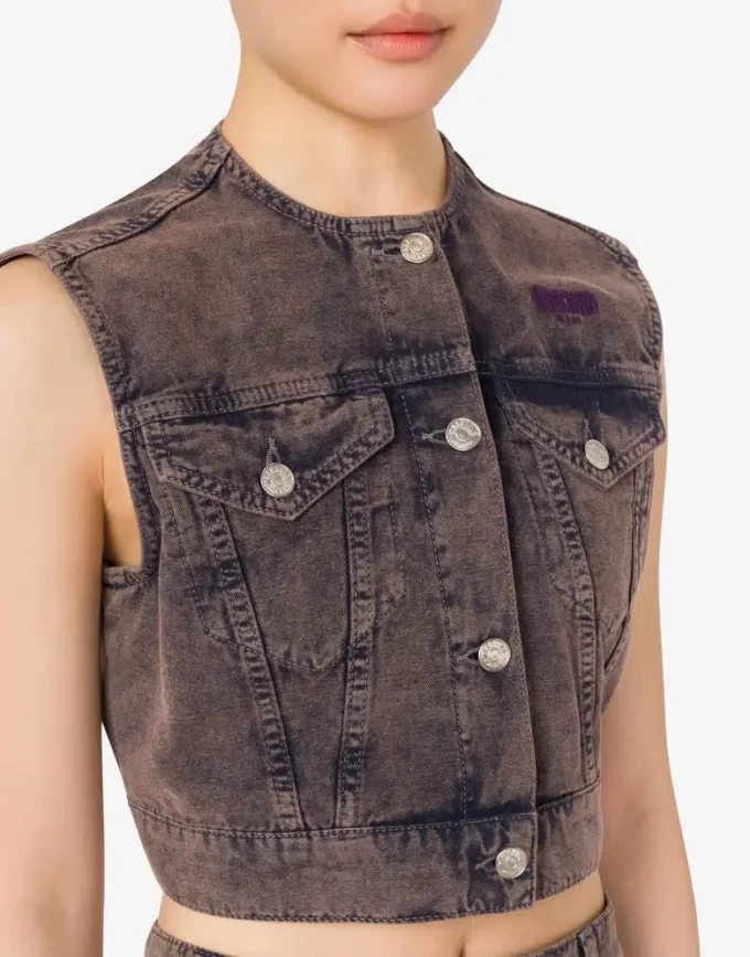 Overtinted cotton canvas vest Overtinted cotton canvas vest