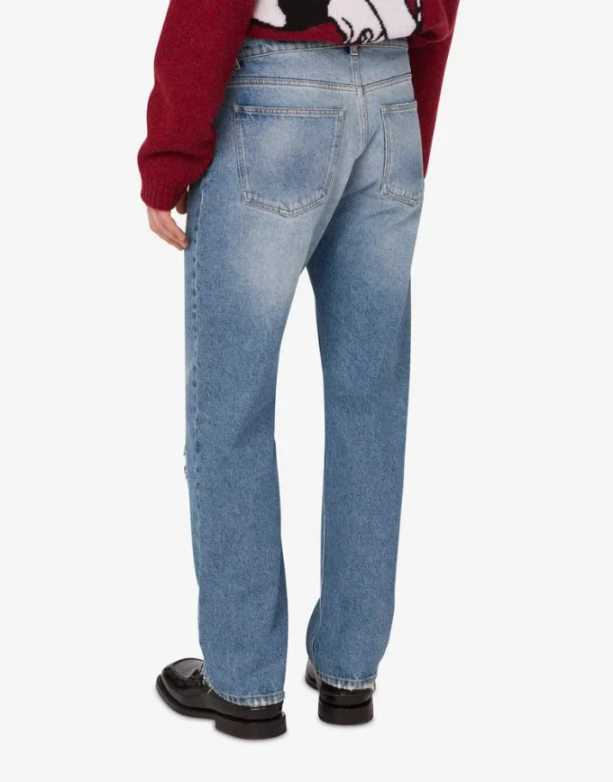 Patcwork cotton denim pants Patcwork cotton denim pants