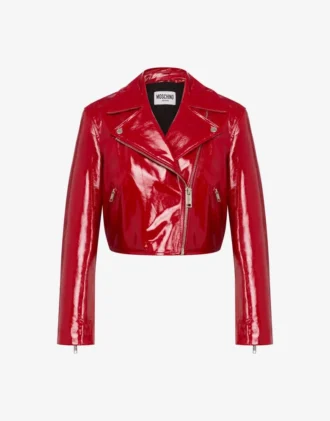 Patent leather biker crop jacket Patent leather biker crop jacket