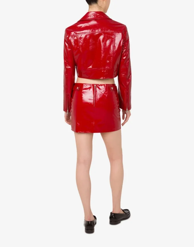 Patent leather biker crop jacket Patent leather biker crop jacket