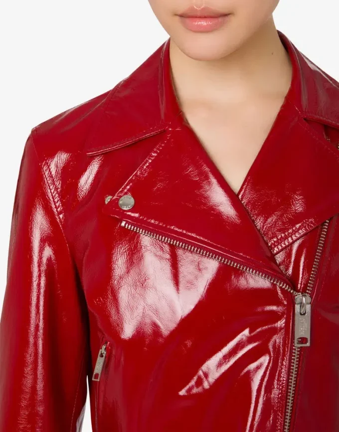 Patent leather biker crop jacket Patent leather biker crop jacket