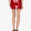Patent leather mini skirt