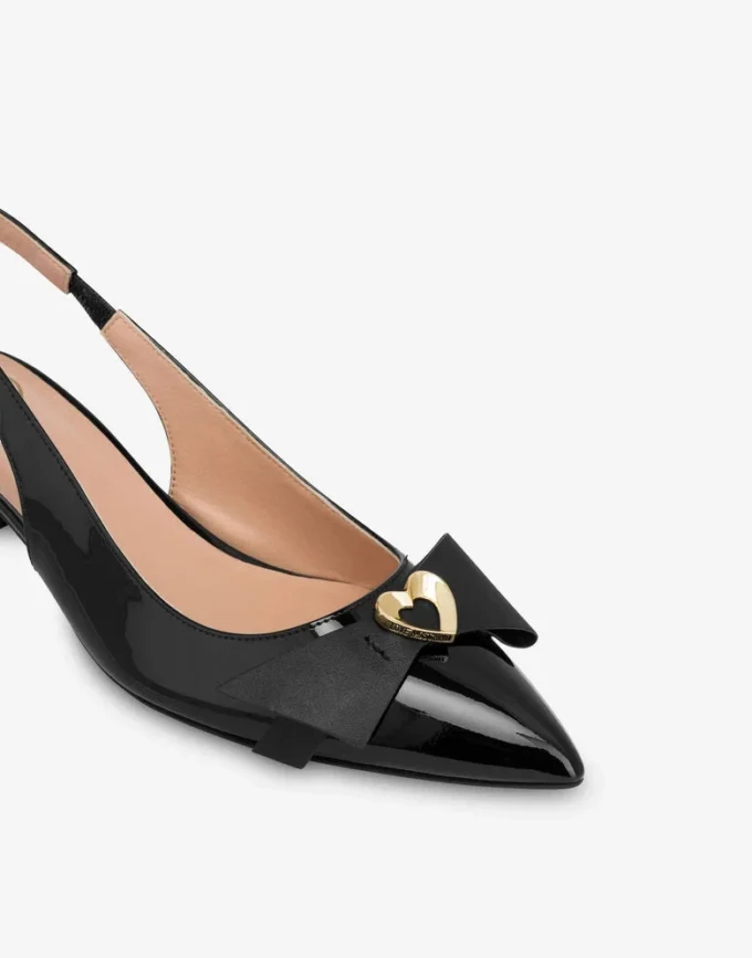 Patent leather slingback