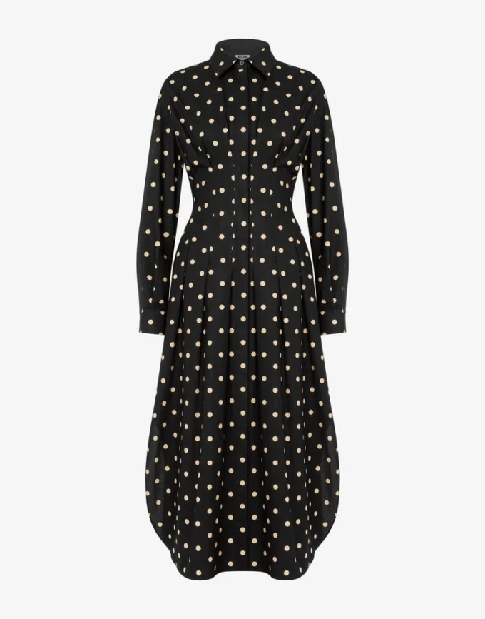 Polka Dots printed cotton poplin dress