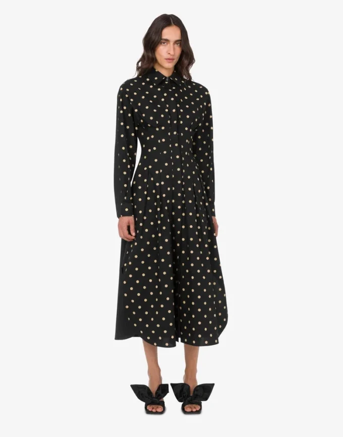 Polka Dots printed cotton poplin dress