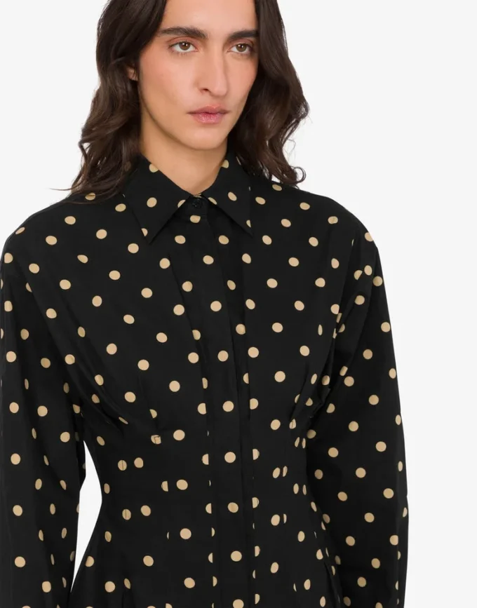 Polka Dots printed cotton poplin dress