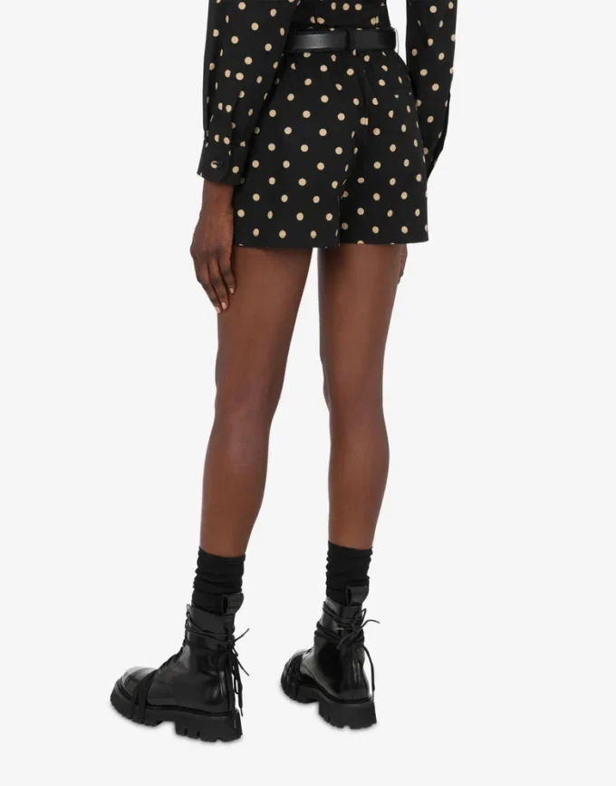 Polka Dots printed cotton poplin shorts
