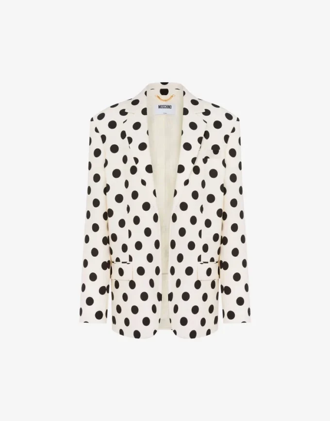 Polka Dots Printed Wool Jacket