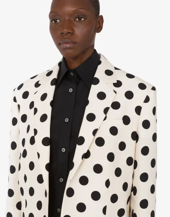Polka Dots Printed Wool Jacket