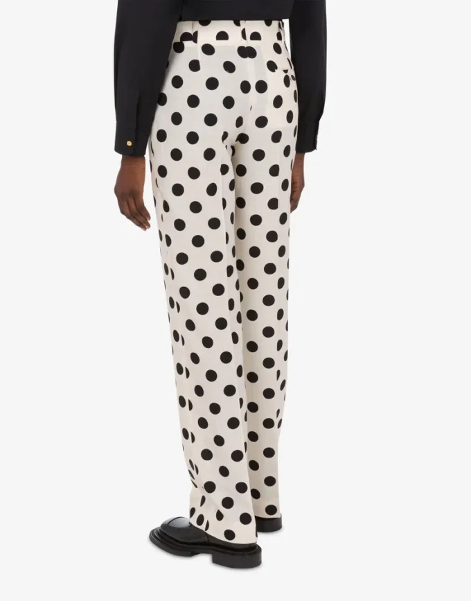 Polka Dots printed wool pants