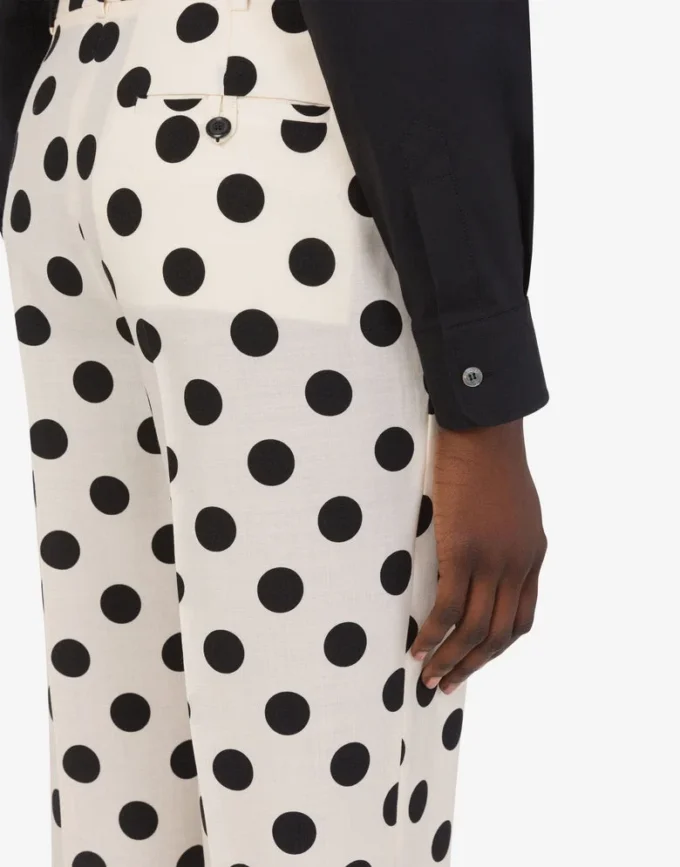 Polka Dots printed wool pants
