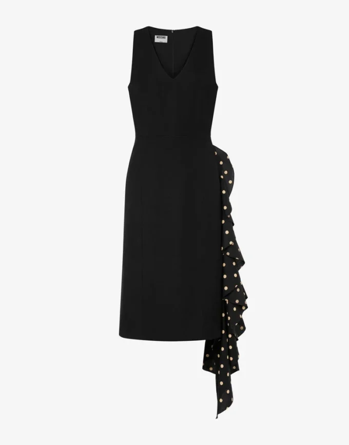 Polka Dots wool blend diagonal dress