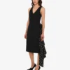 Polka Dots wool blend diagonal dress