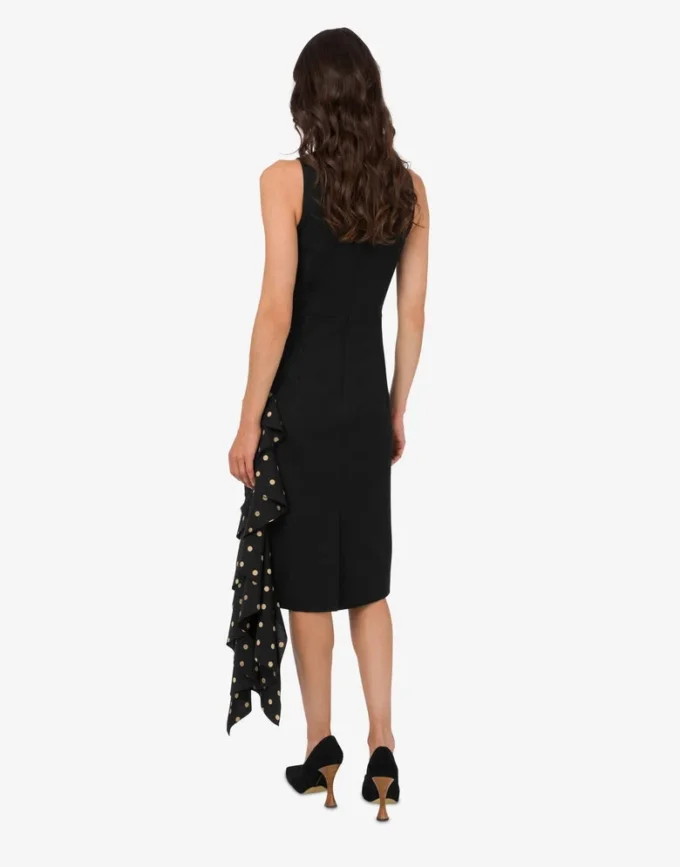 Polka Dots wool blend diagonal dress
