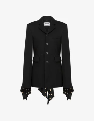 Polka Dots wool blend diagonal jacket