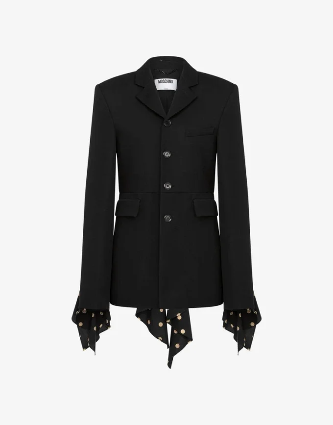 Polka Dots wool blend diagonal jacket