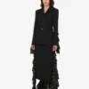 Polka Dots Wool Blend Diagonal Skirt