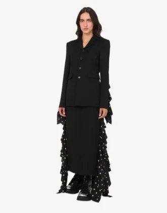 Polka Dots wool blend diagonal jacket