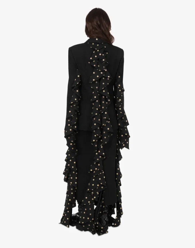 Polka Dots wool blend diagonal jacket