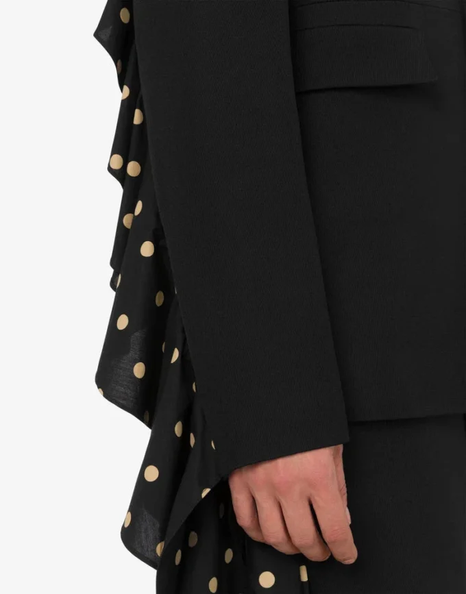 Polka Dots wool blend diagonal jacket