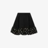 Polka Dots wool blend diagonal miniskirt
