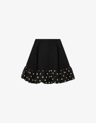 Polka Dots wool blend diagonal miniskirt Polka Dots wool blend diagonal miniskirt