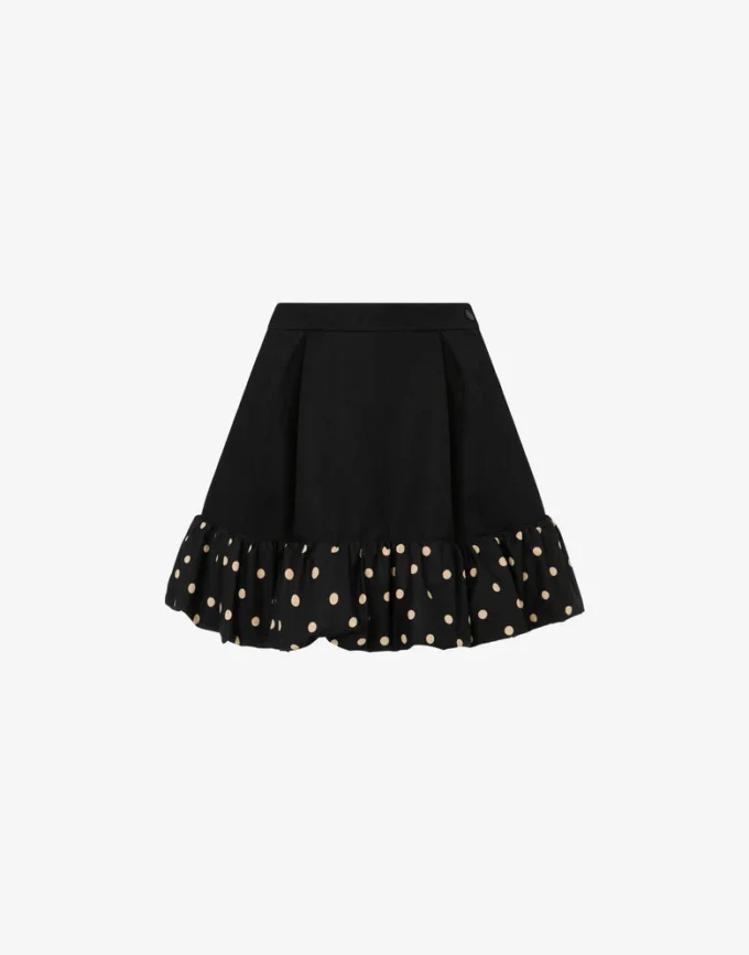 Polka Dots wool blend diagonal miniskirt