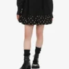 Polka Dots wool blend diagonal miniskirt