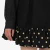 Polka Dots wool blend diagonal miniskirt