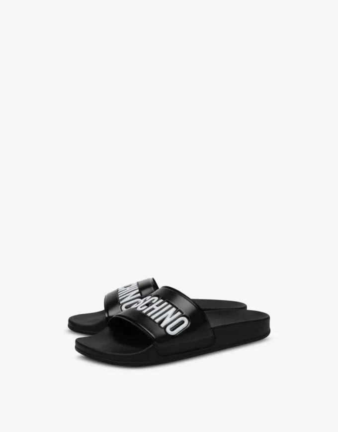 Pool slides in rubber with logo