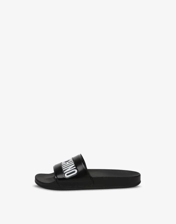 Pool slides in rubber with logo