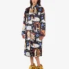 Printed cotton blend coat