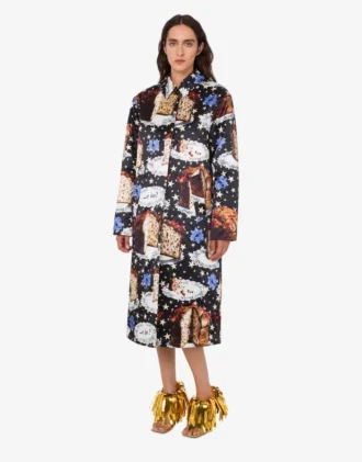 Printed cotton blend coat Printed cotton blend coat