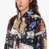 Printed cotton blend coat