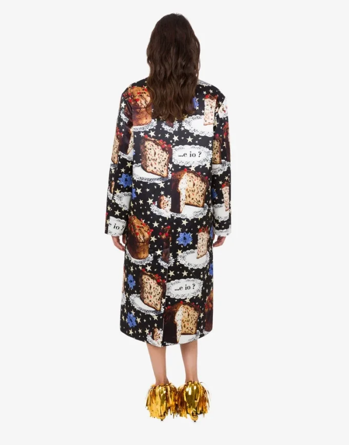 Printed cotton blend coat