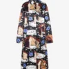 Printed cotton blend coat