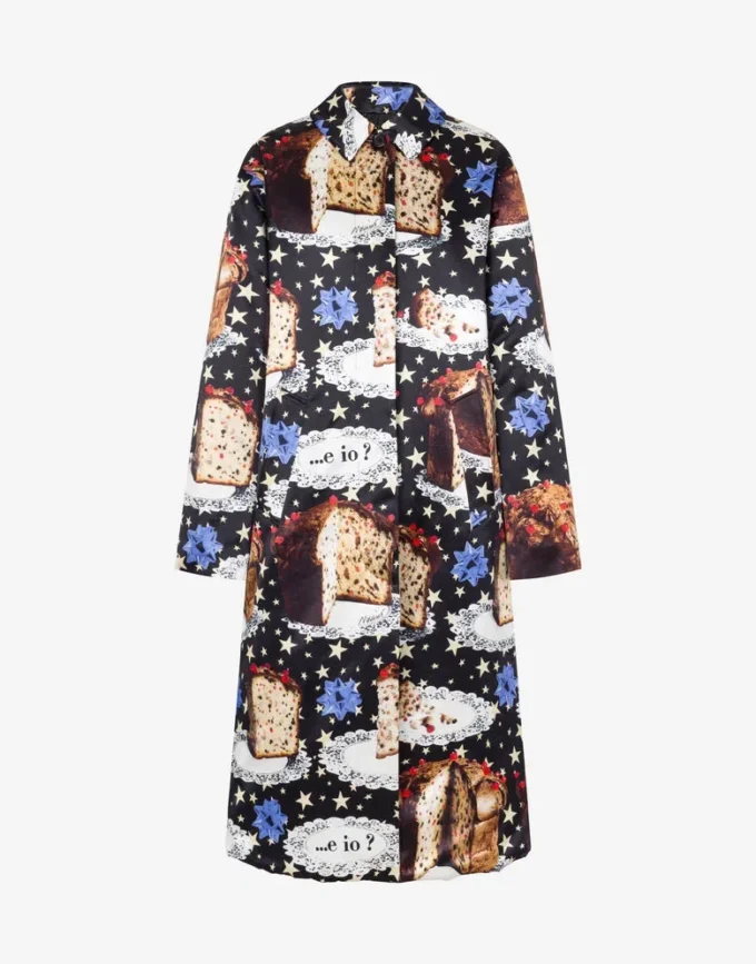 Printed cotton blend coat