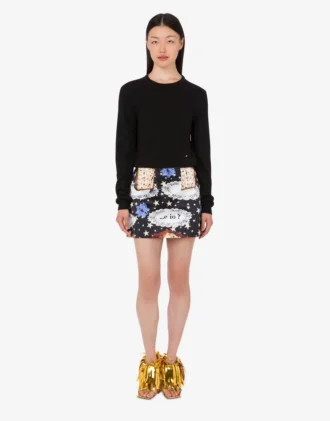 Printed cotton blend miniskirt Printed cotton blend miniskirt