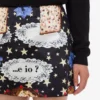 Printed cotton blend miniskirt